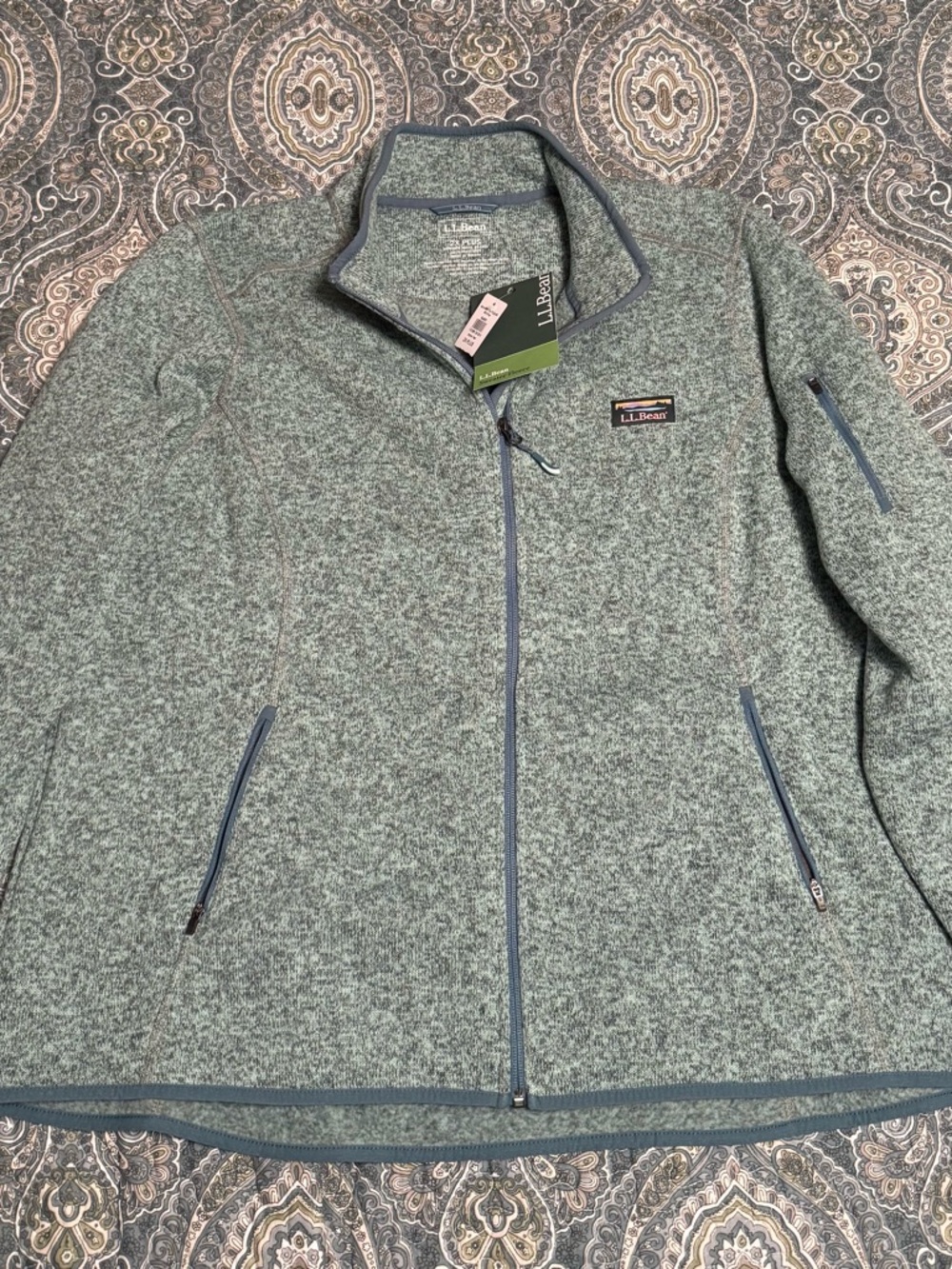 L.L. Bean Women's Teal Heather Full-Zip Utility Jacket
